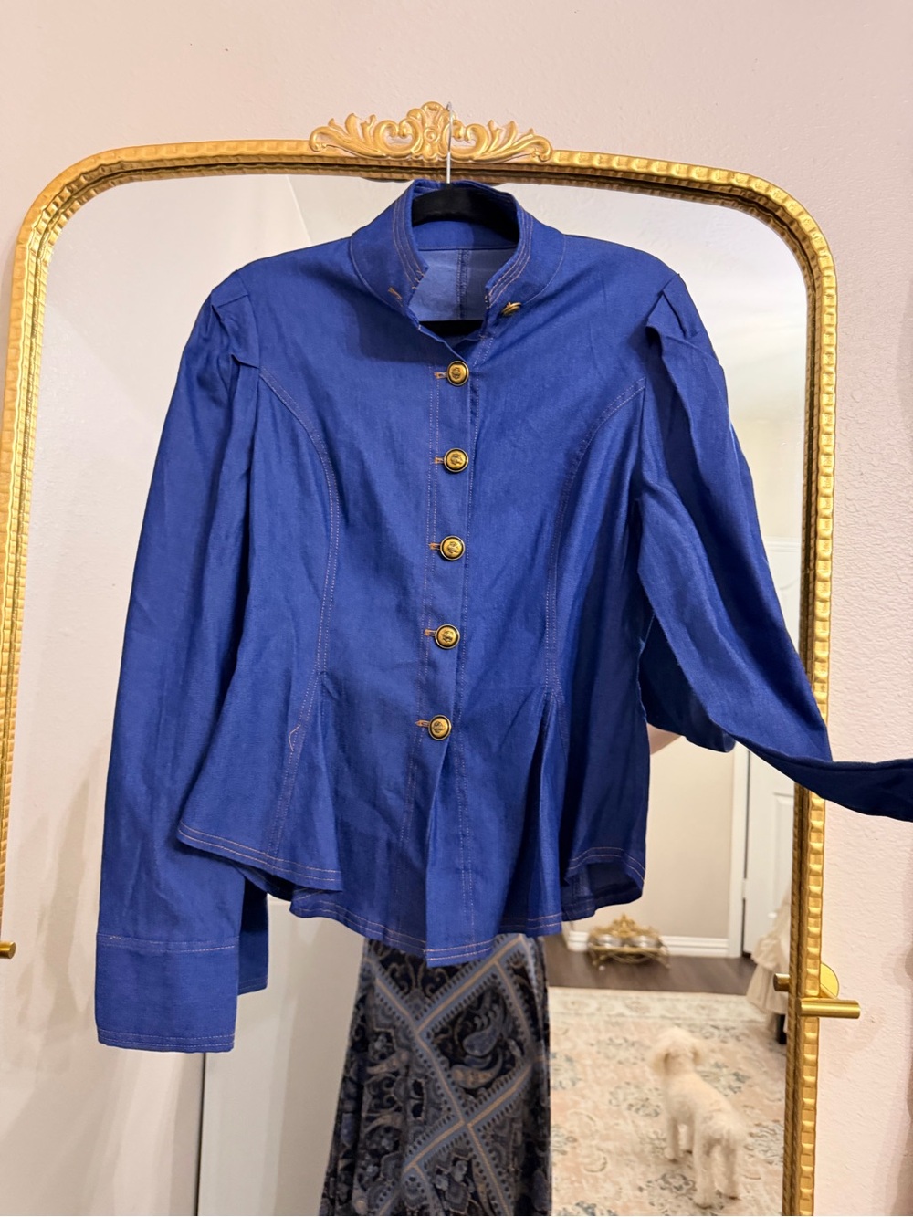 Women's Blue Button-Front Jacket